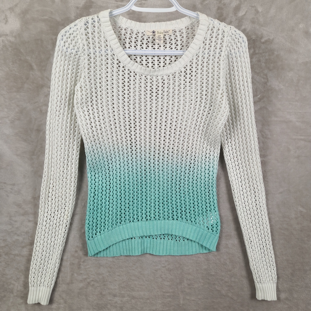 Shrinking Violet Mint Green Ombre Sweater Loose Knit Size S‎